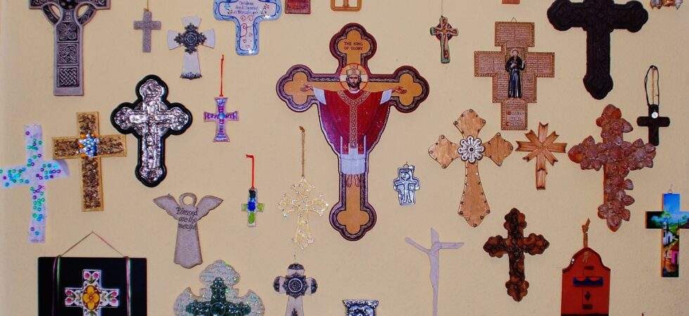Display of crosses on the wall at our school