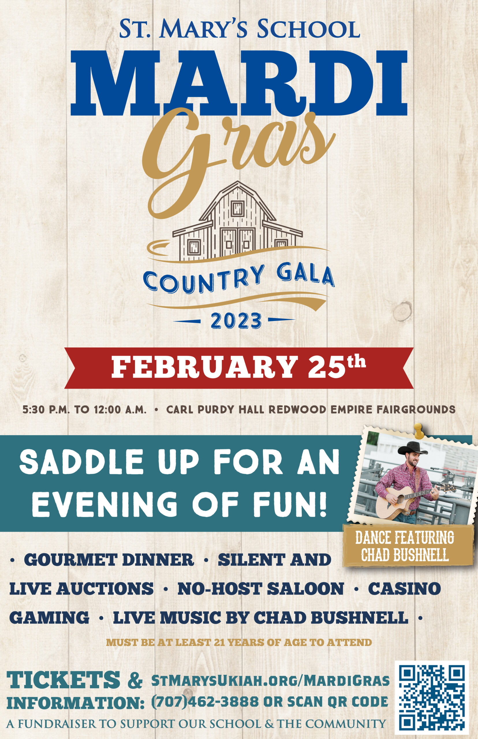 St. Mary's School Mardi Gras Poster 2023