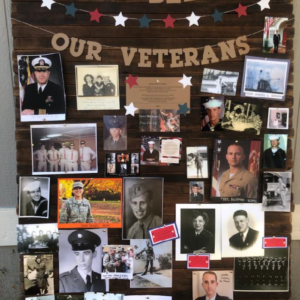 Photo of board honoring our veterans