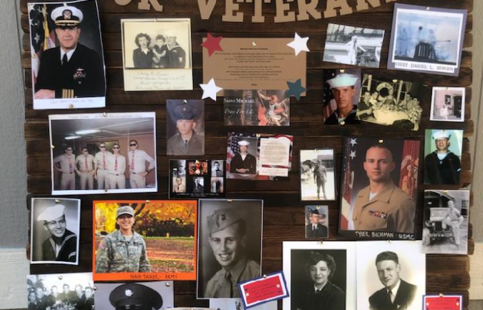 Photo of board honoring our veterans