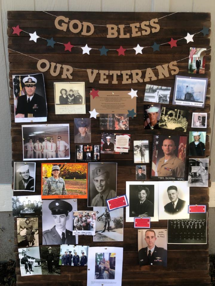 Photo of board honoring our veterans