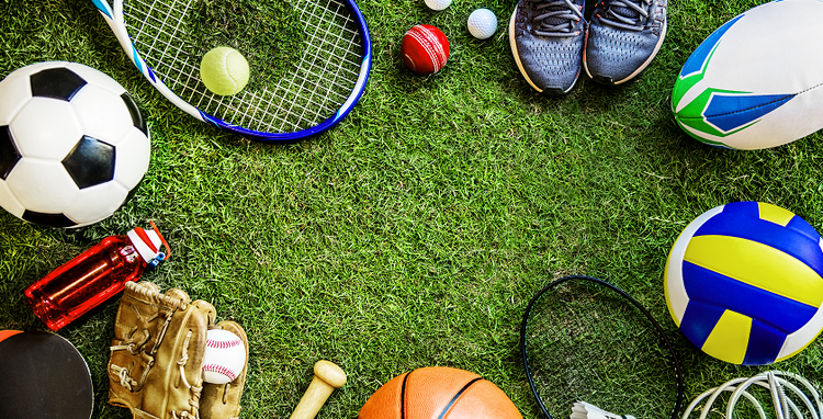 photo of a variety of sports equipment