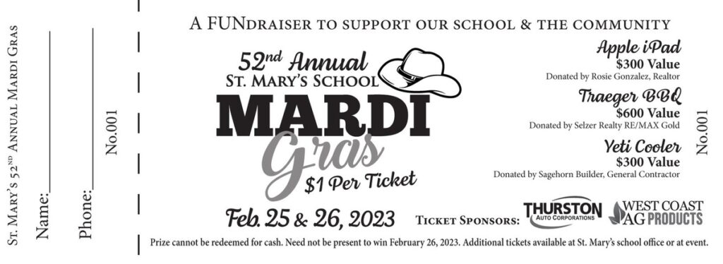 white raffle ticket