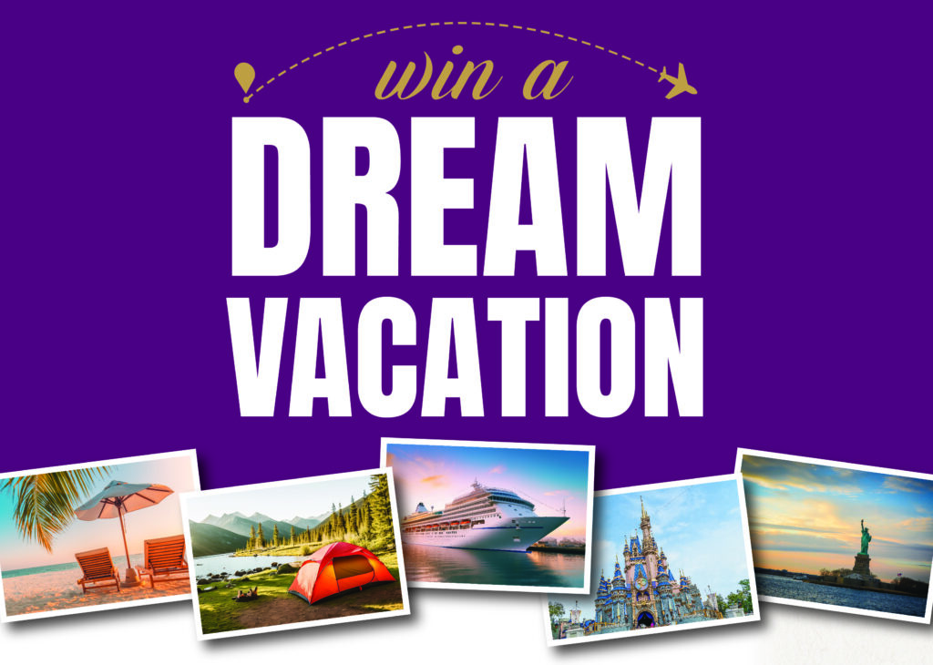 Win a Dream Vacation Raffle Ticket Logo,